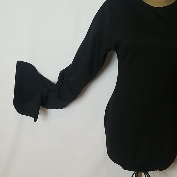 BLACK SWEATSHIRT MINI DRESS - Picture 2 of 9